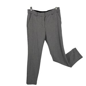 Express Columnist Ankle Pants Women size 4 Black Plaid Mid Rise Stretch